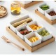 Porcelain Serving Platter 5 pieces with Wooden Stand 